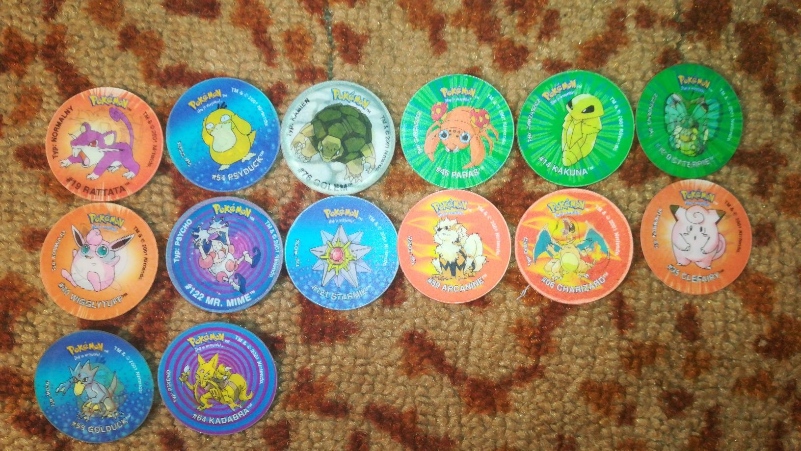 14szt tazos pokemon trójwymiarowe