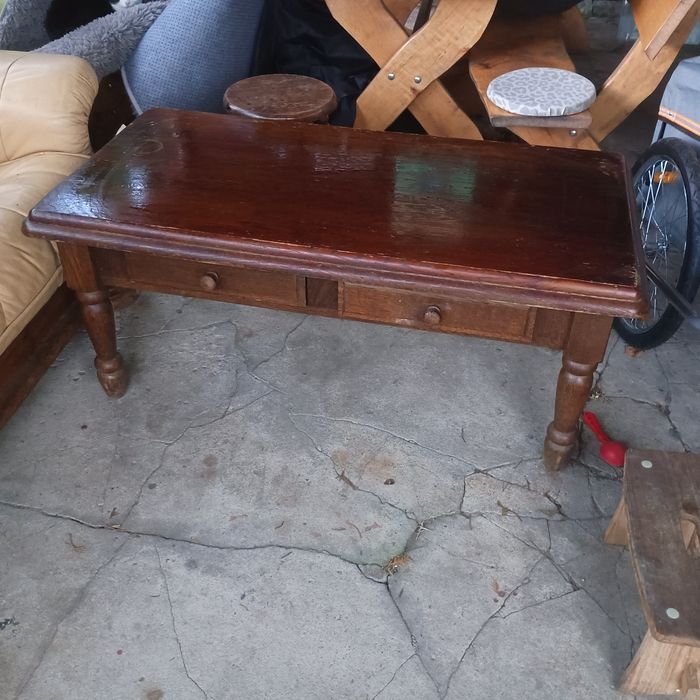 Ława dębowa z szufladami