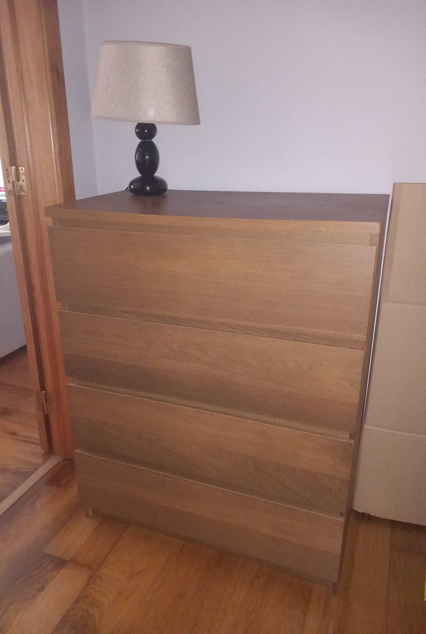 Cómoda IKEA MALM – 4 gavetas, carvalho