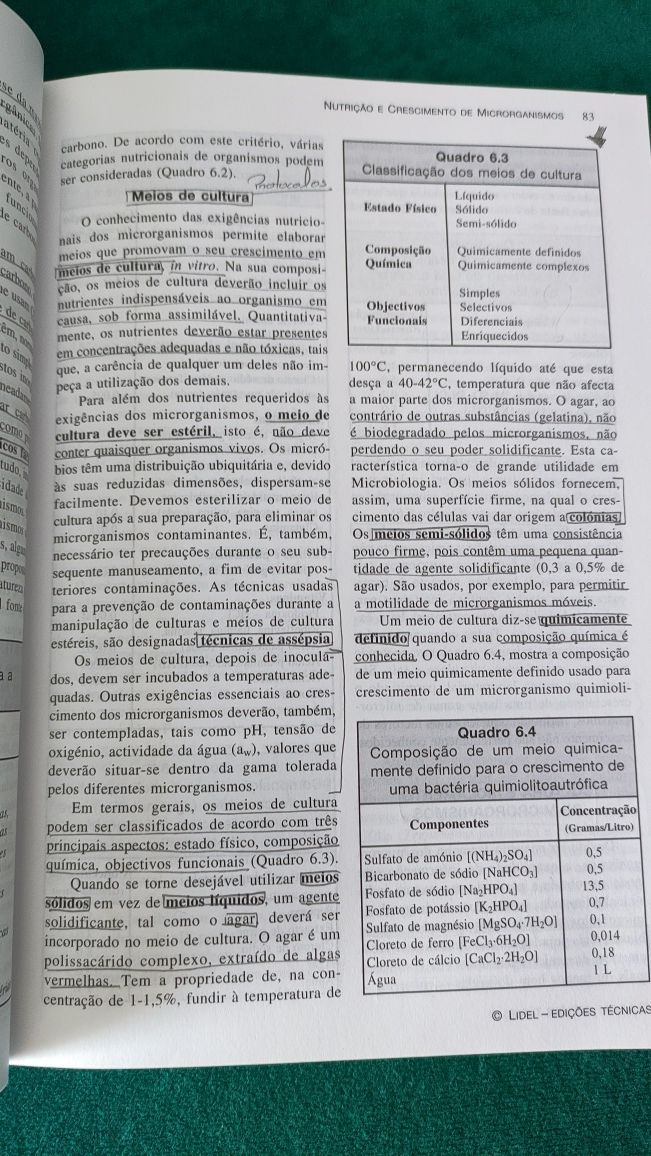 Livro Microbiologia, Wanda Ferreira e João Sousa, Lidel