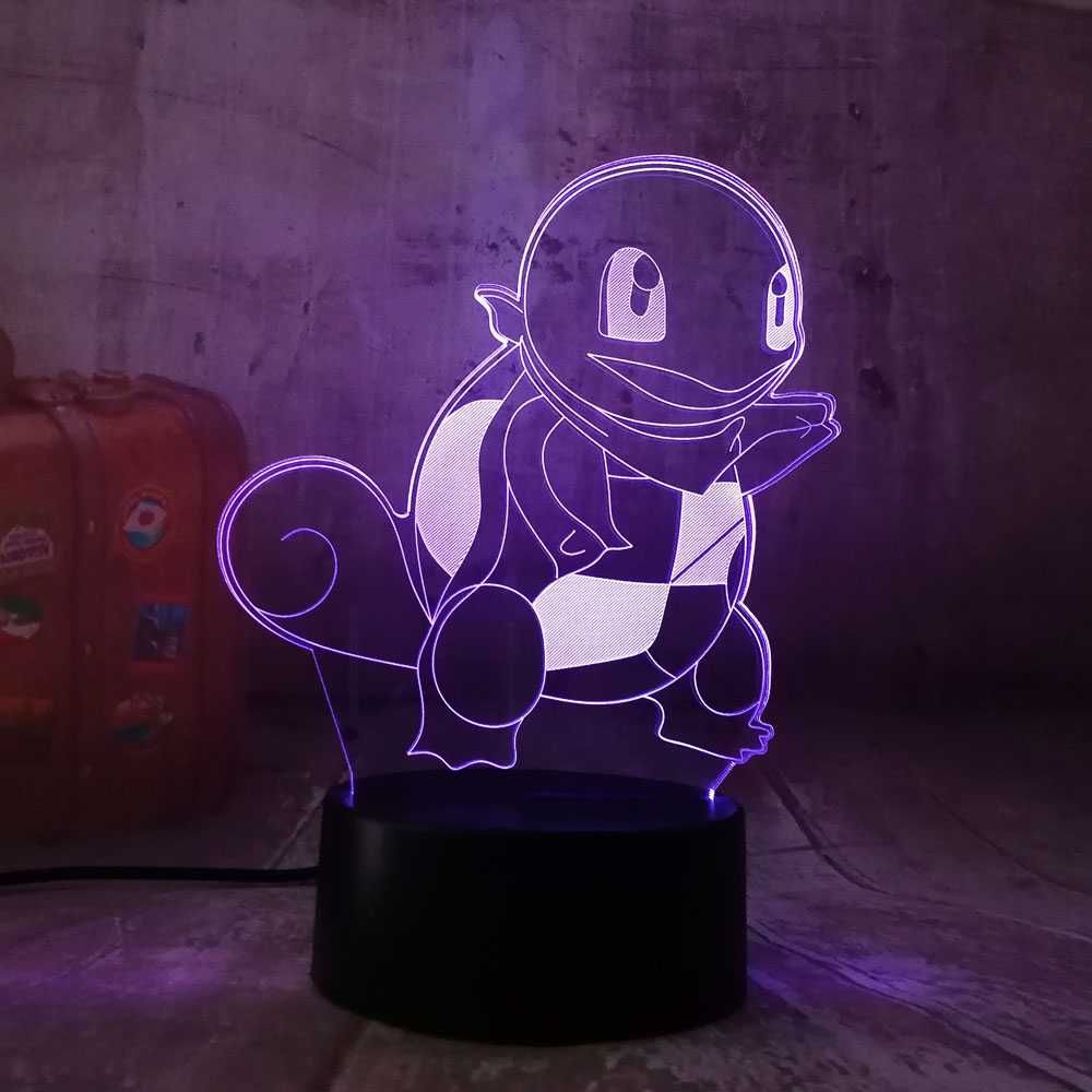 Lampka Nocna Dla Dzieci Squirtle Pokemon Go LED 3D