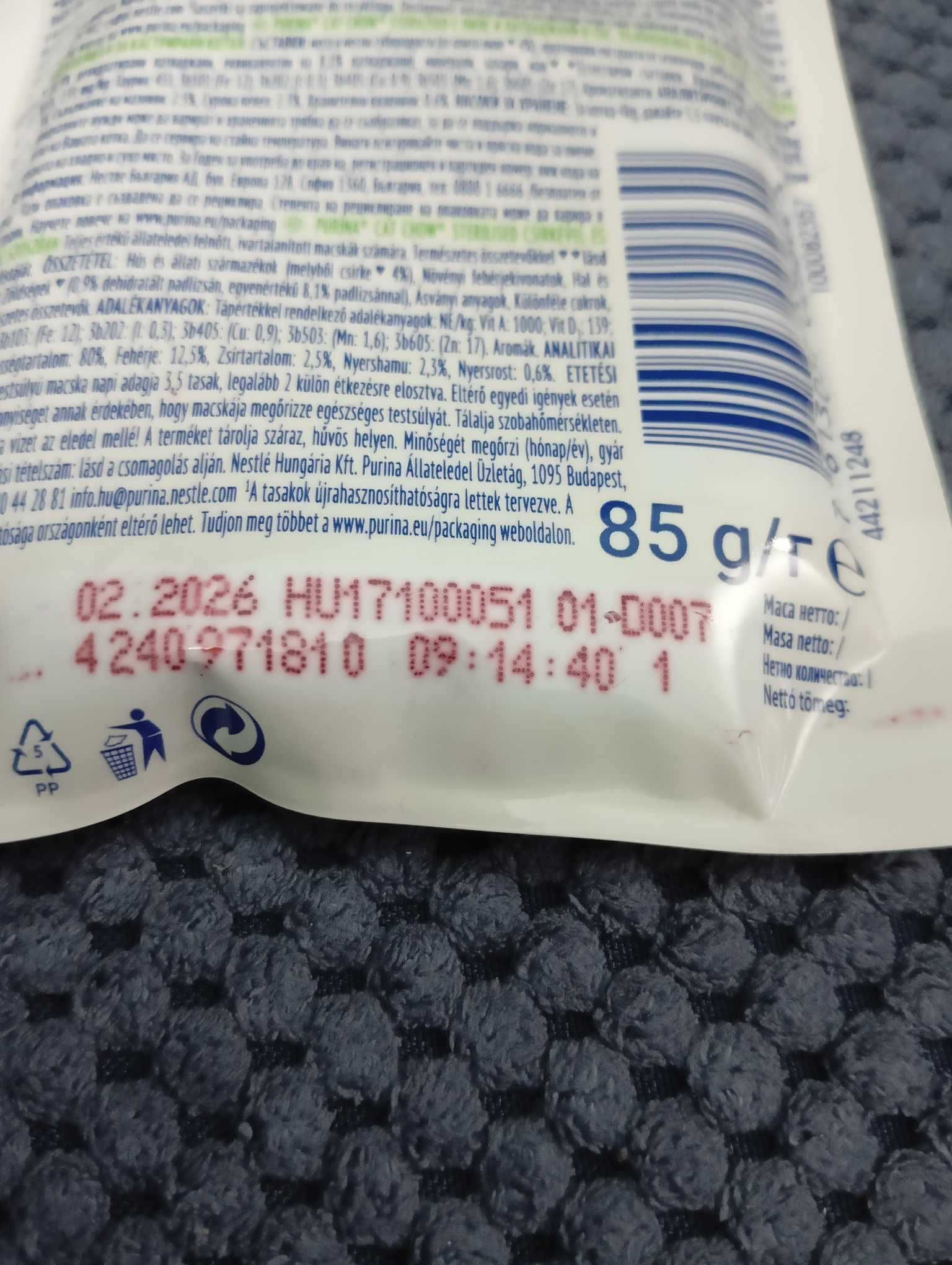 Purina Cat Chow Sterilised kurczak z bakłażanem 85g
