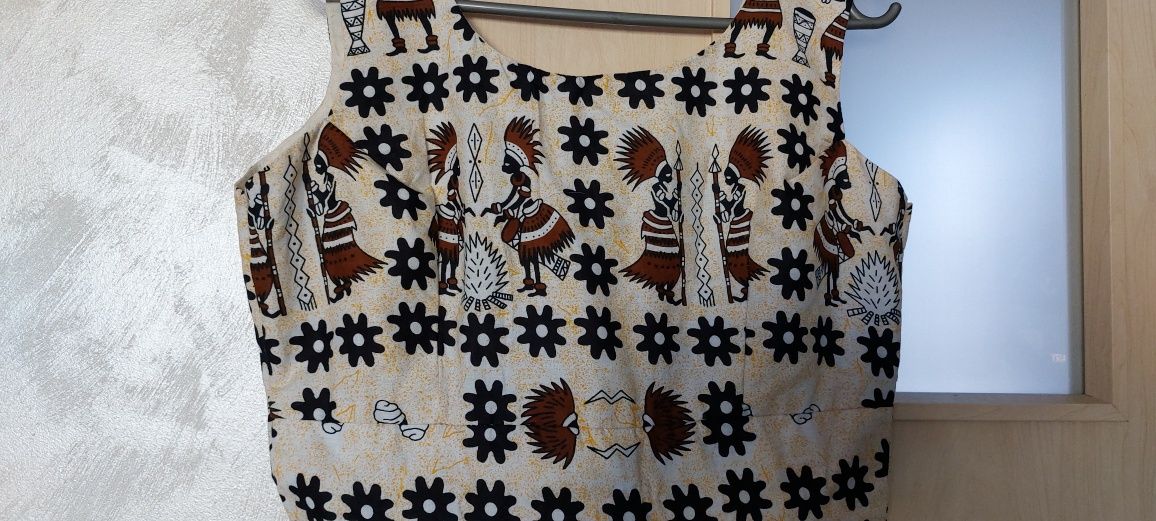 Sukienka wzór etno afrykański plemienny