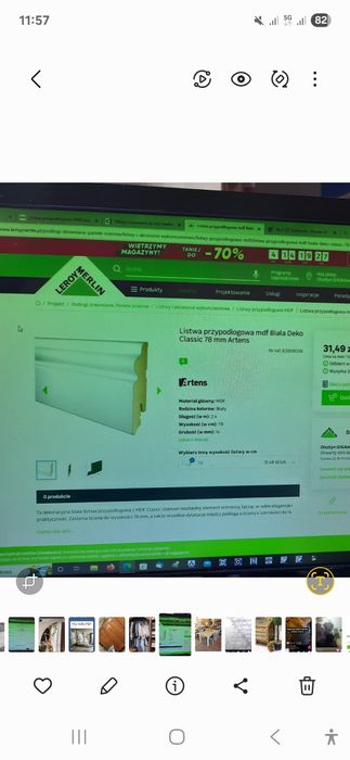 Listwy przypodłogowe MDF nowe