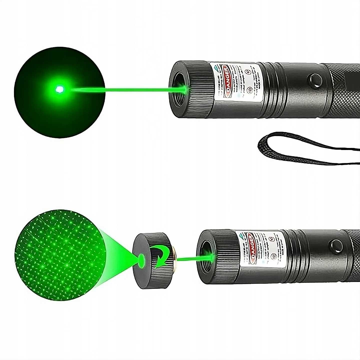 Mocny Wskaźnik Laserowy Laser Zielony Aku