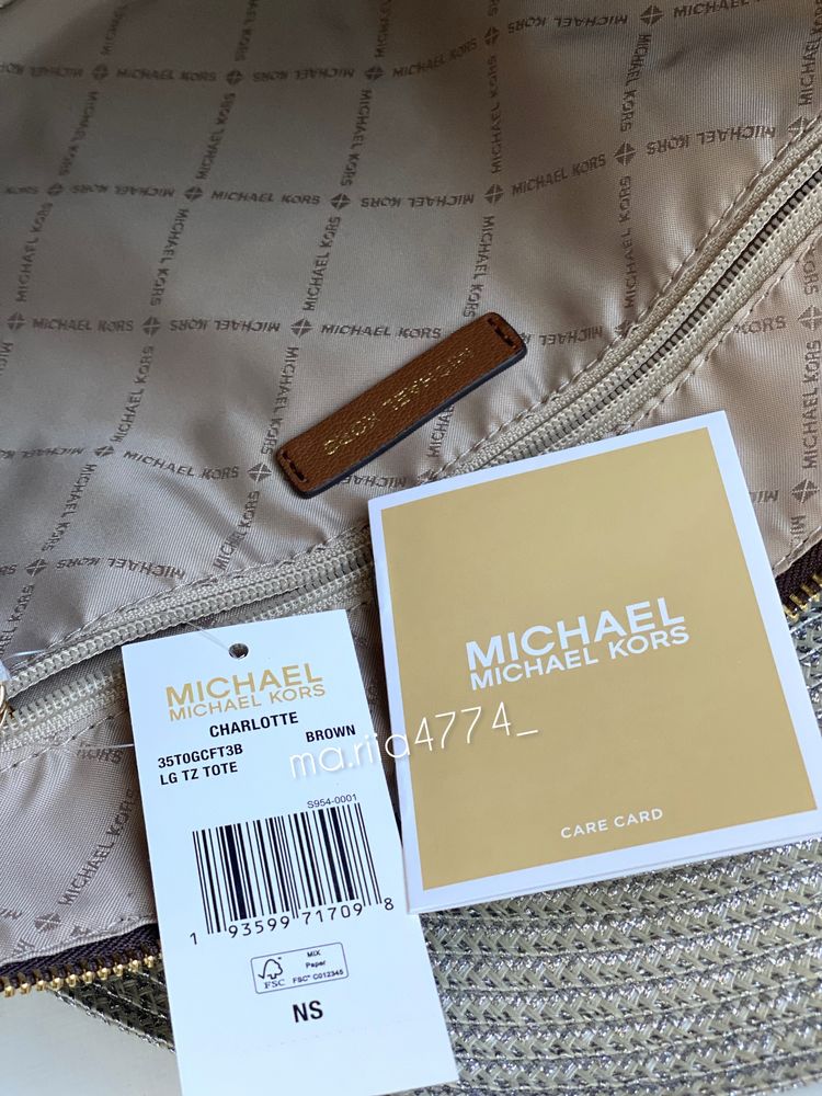 Сумка ОРИГІНАЛ Michael Kors / Charlotte Large Logo And Leather Top-Zip