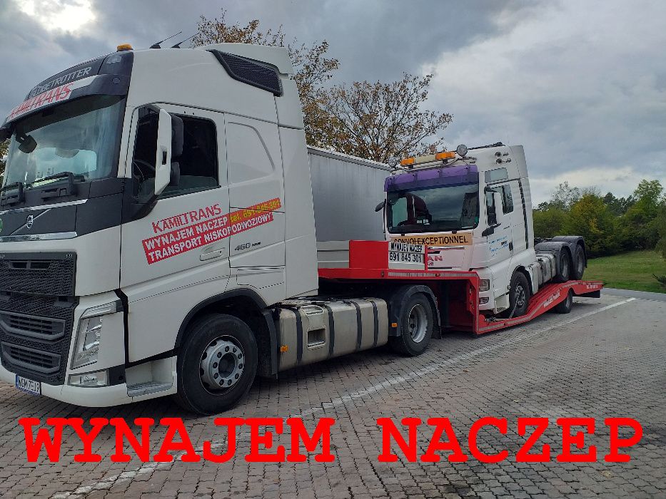 Niskopodwozie Naczepa Wynajem Lawety Transport Ciągników Siodłowych