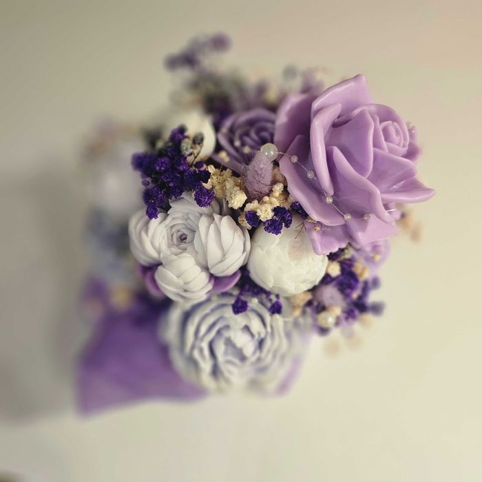 Flower box kwiaty mydlane prezent upominek lawenda