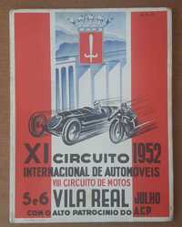 Programa XI Circuito Internacional de Automóveis Vila Real de 1952