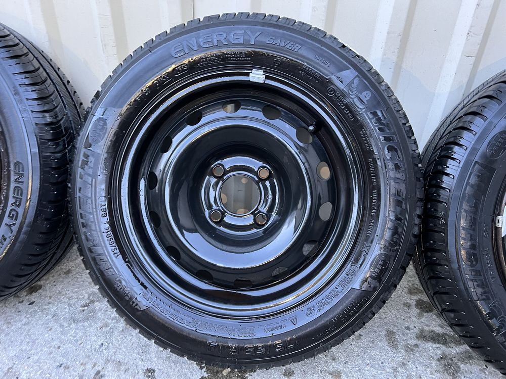 4 koła stalowe 14" 4x108 5,5J et 24 opony michelin 175/65/14 peugeot