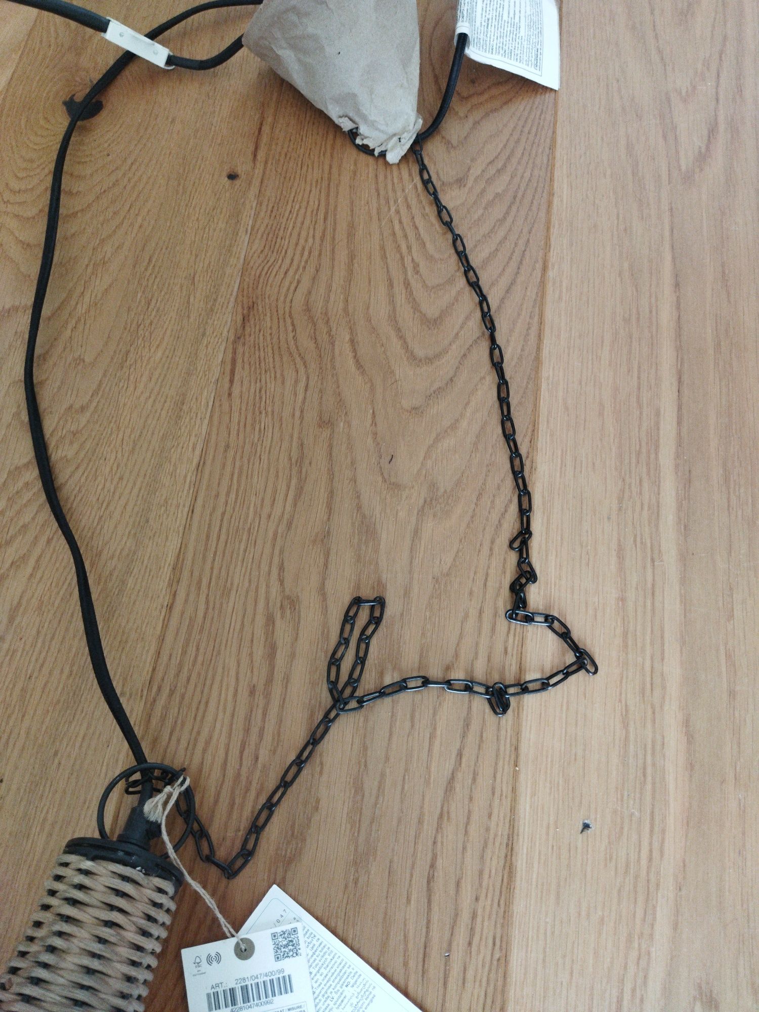 Lampa industrialna Zara Home wiklina