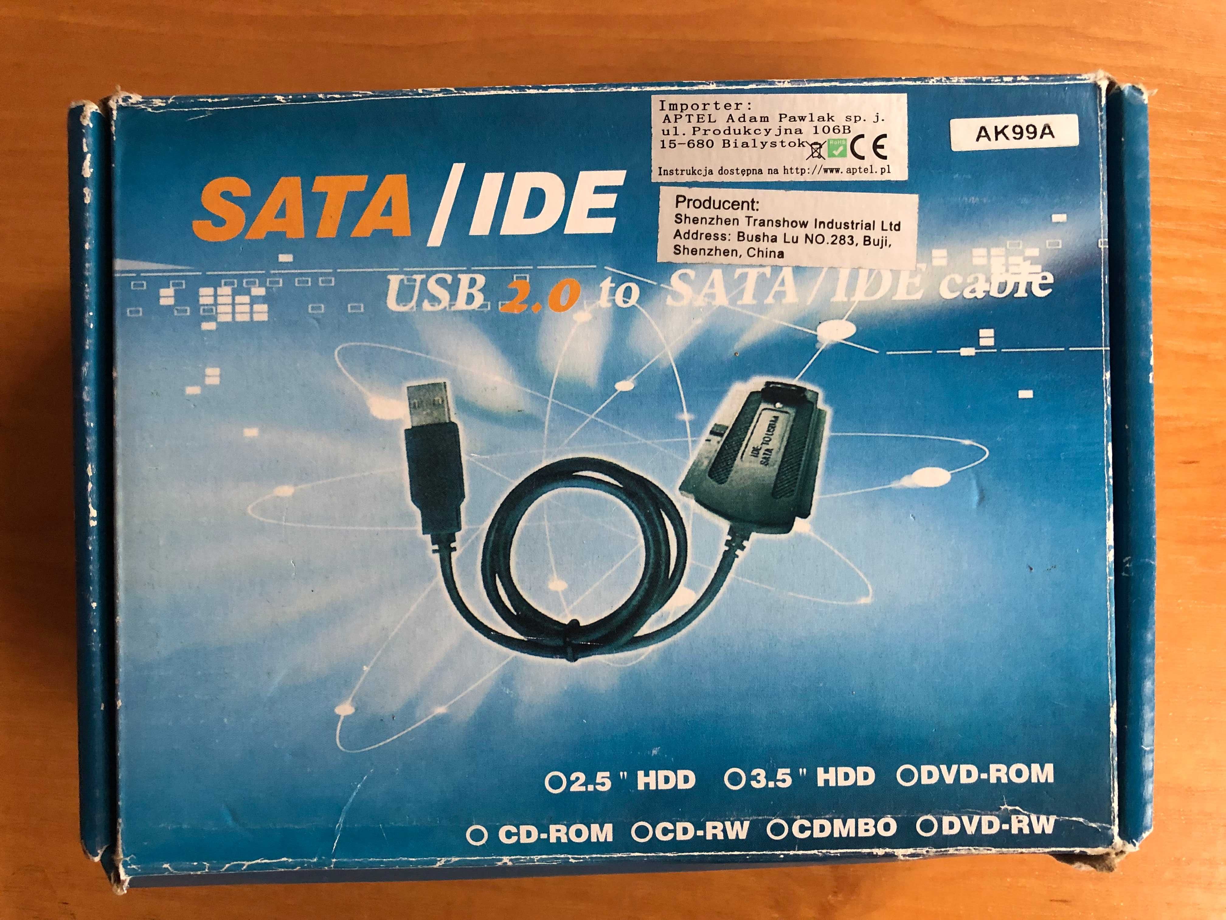 Adapter - zestaw do podłączenia  CD-romu lub dysku twardego do USB