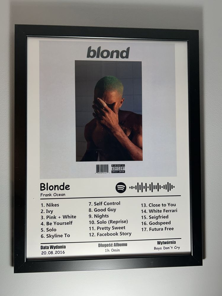 Obraz album w ramce Frank Ocean Blonde