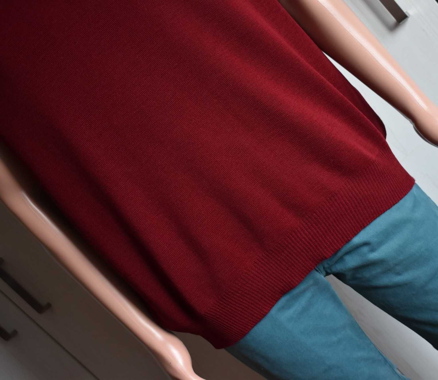 Kamizelka wełniana 56 L XL wełna 50% elegancka blazer bordowa męska