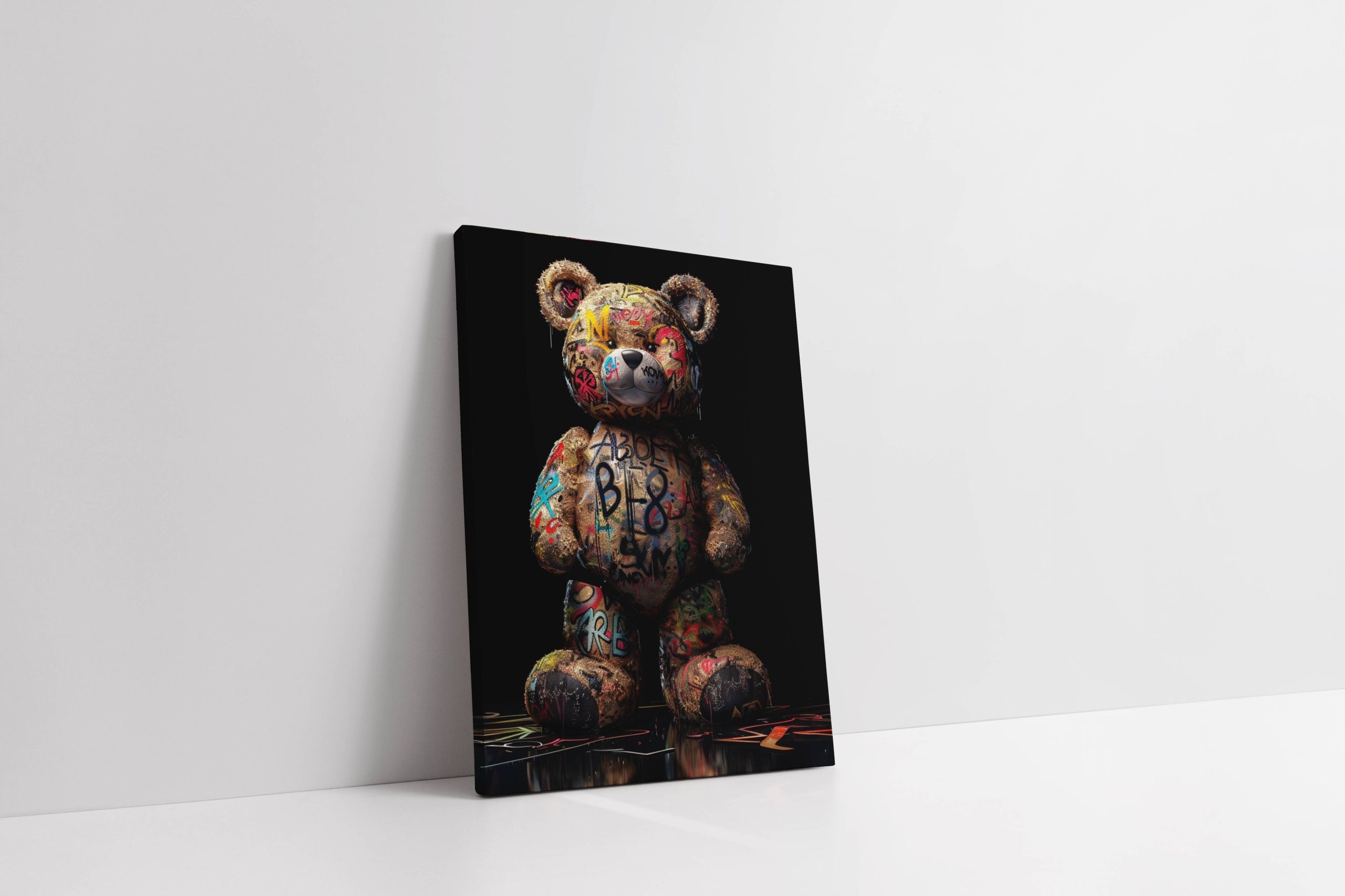 Obraz na płótnie "Grafitti Miś" 75x100 cm - Nowoczesny design do domu