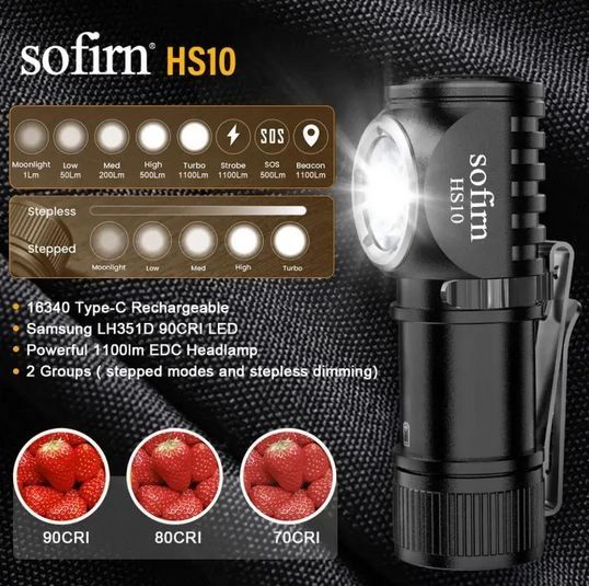 Sofirn hs10 / Wurkkos hd10 + АКБ полный комплект налобный фонарь