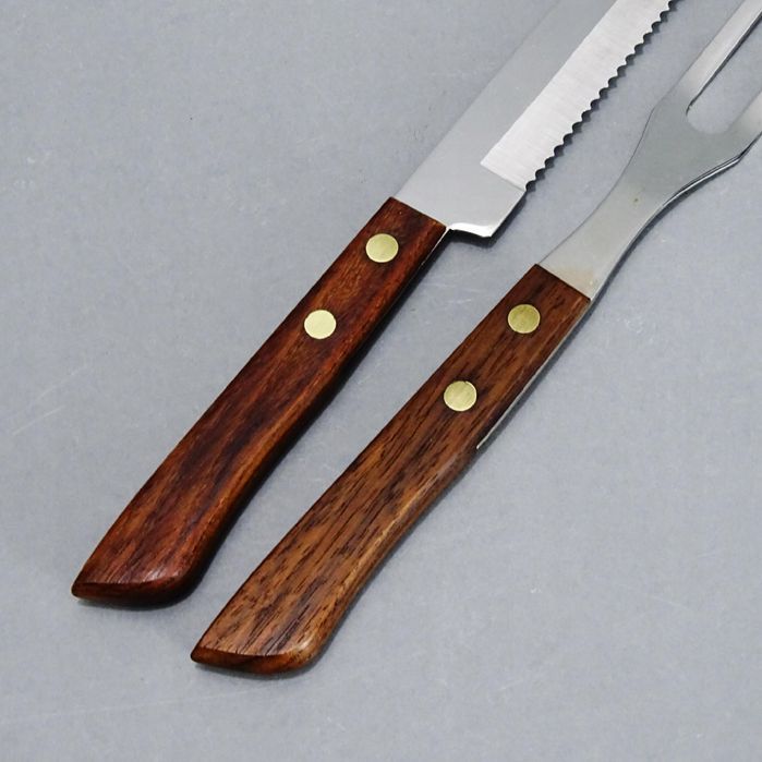 lata 70-te zestaw do mięs nóż widelec