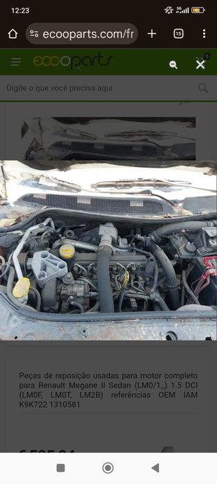 Motor 1.5 DCi referência K9K 780