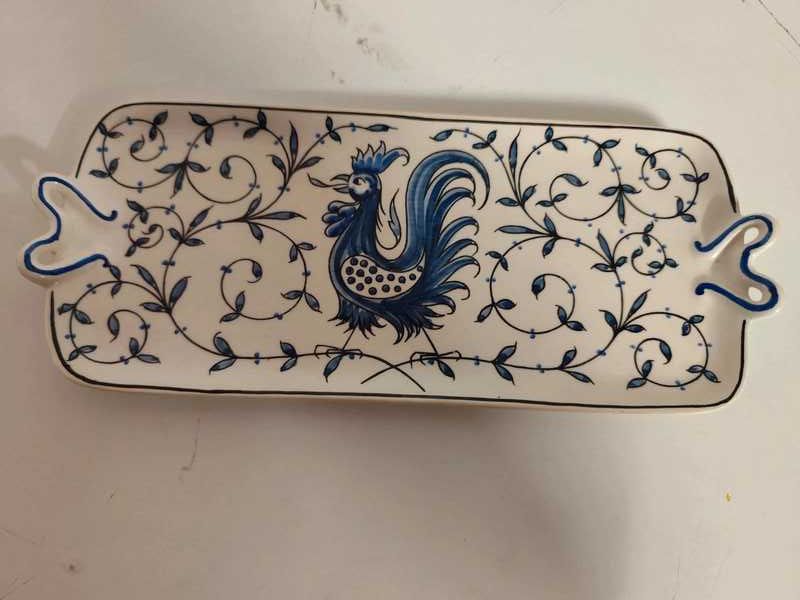 Travessa de porcelana, pintada à mão, Águeda