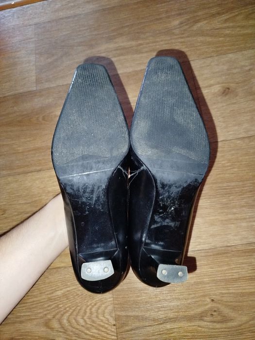 Чорні шкіряні туфлі з квадратним носком, розмір 38