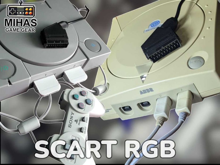 Відео кабель шнур SCART RGB для SEGA Dreamcast - PlayStation PS1, PS2