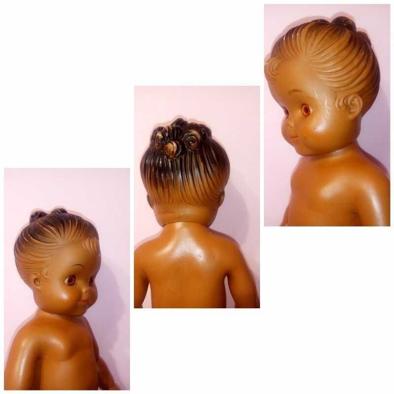 Кукла лялька редкая этническая рельефные волосы клеймо ГДР