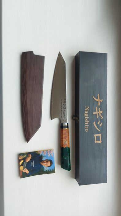 Кухонный нож Киритсуке VG10, 67 слоёв, ножны и алмазная точилка в комп