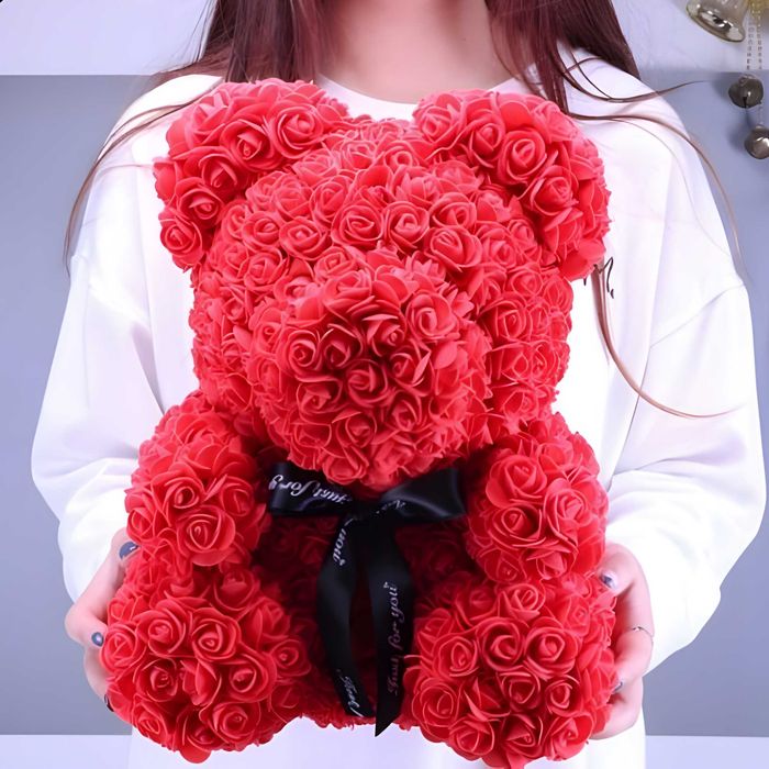 Miś Różany XXL z płatków róż dzień kobiet 18 urodziny prezent
