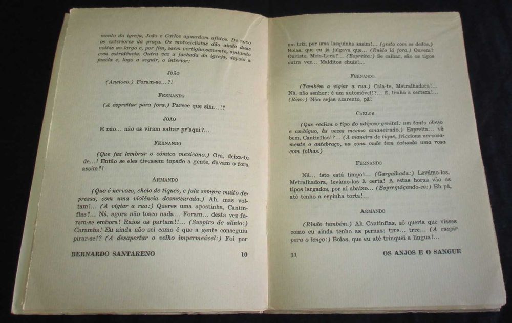 Livro Os Anjos e o Sangue Bernardo Santareno 1ª edição