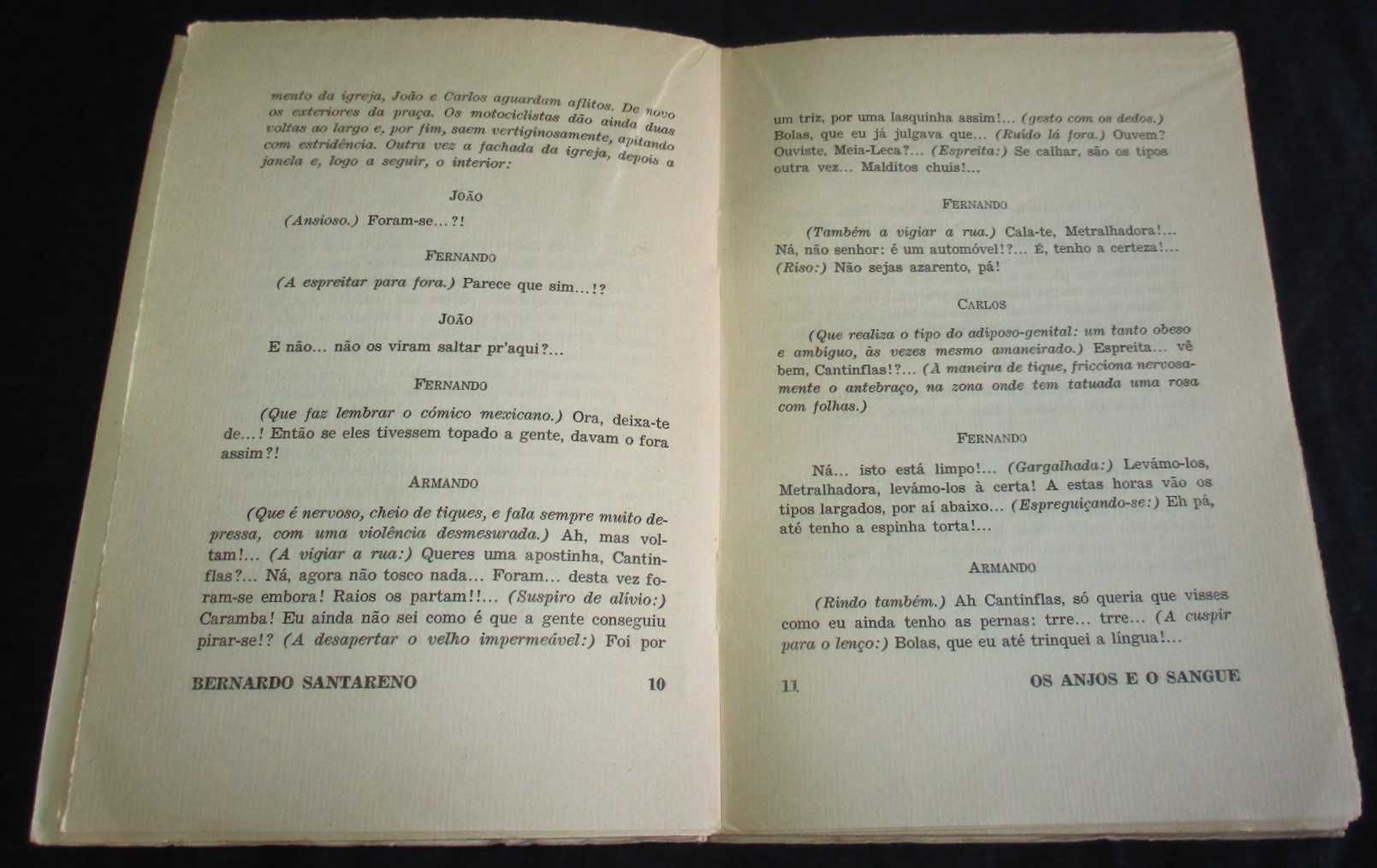 Livro Os Anjos e o Sangue Bernardo Santareno 1ª edição