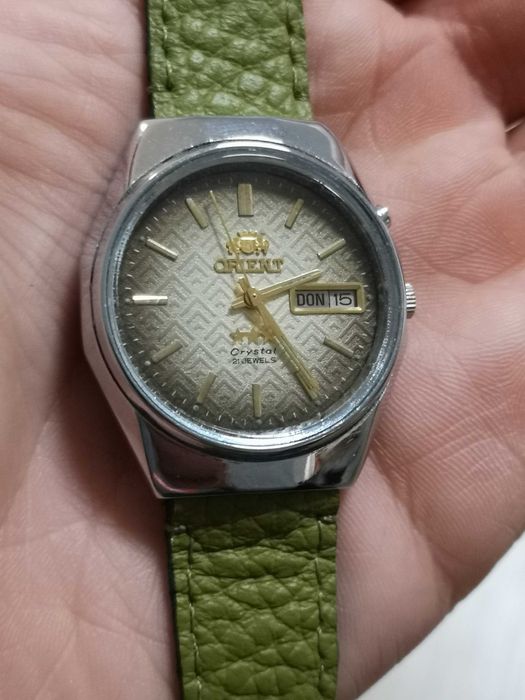 Orient Crystal 21 jewels - pasek zielony