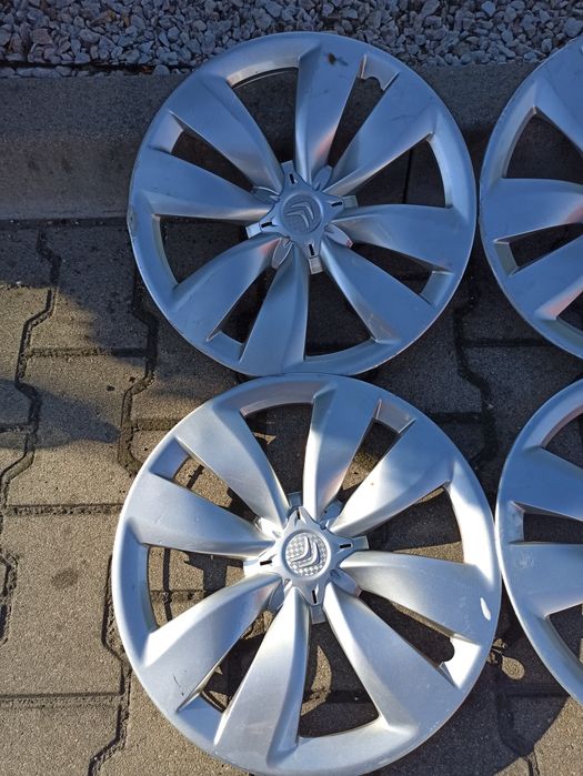 Oryginalne kołpaki Citroën 15" – komplet 4 szt., bardzo dobry stan