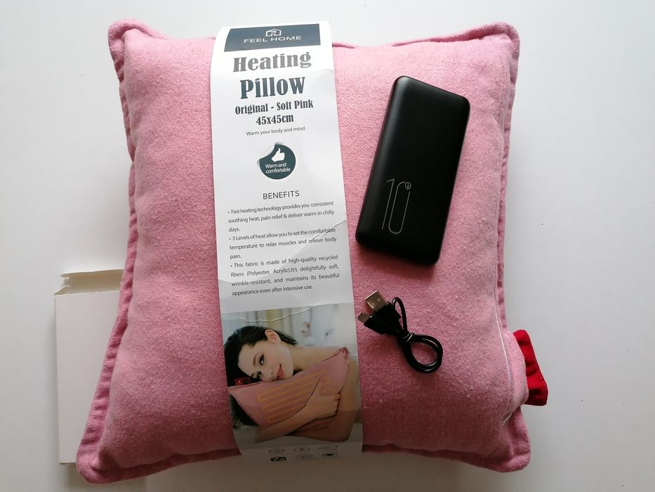 Poduszka elektryczna podgrzewa grzejąca plus powerbank NOWA