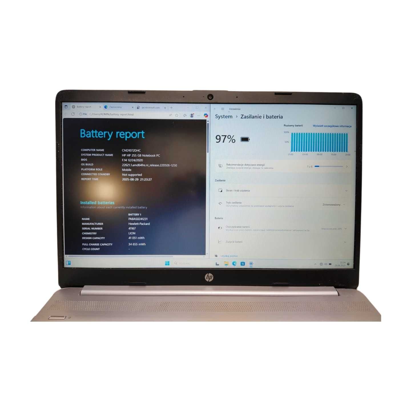 LAPTOP | HP 255 G8 | Ryzen 5 3500U | 8GB | 256SSD | 15,6" FHD | Win11