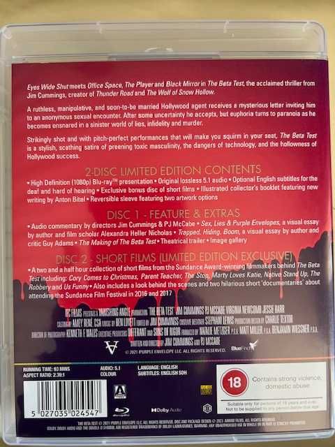 The Beta Test Arrow Edition Limited Edition Bluray