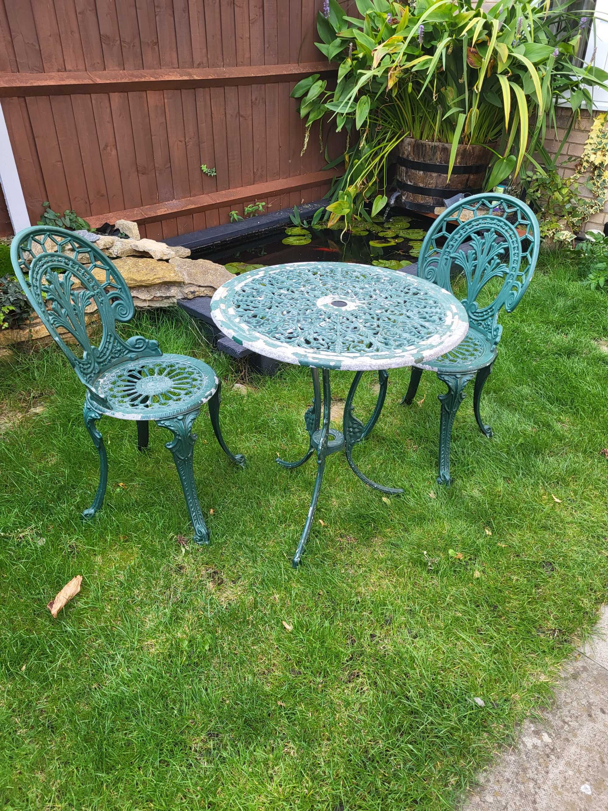 Zestaw aluminiowych mebli ogrodowych stół + 2 krzesła darmowa Wysyłka