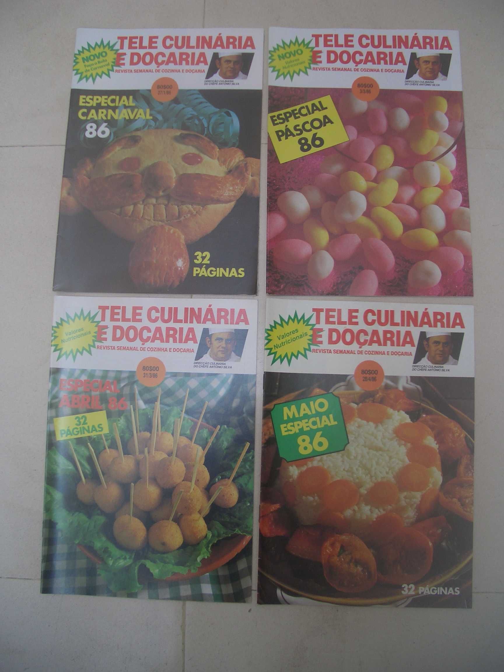 8 Revistas Tele Culinária e Docaria de 1986