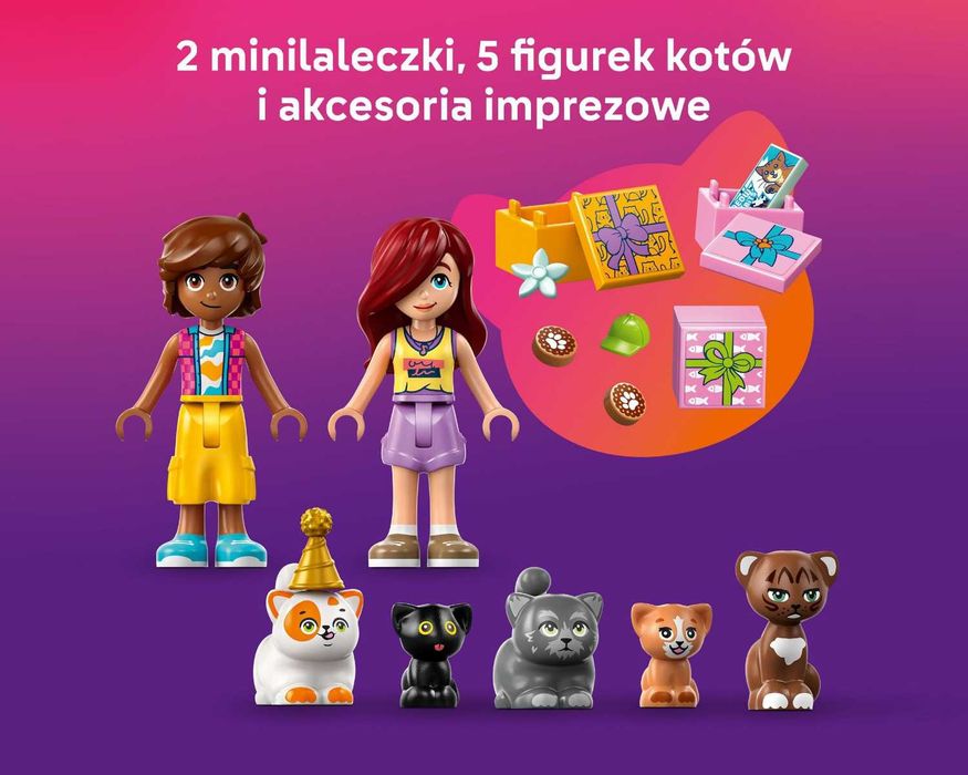 LEGO Friends WYJĄTKOWY Zestaw Kocie Przyjęcie Urodzinowe Z Figurkami