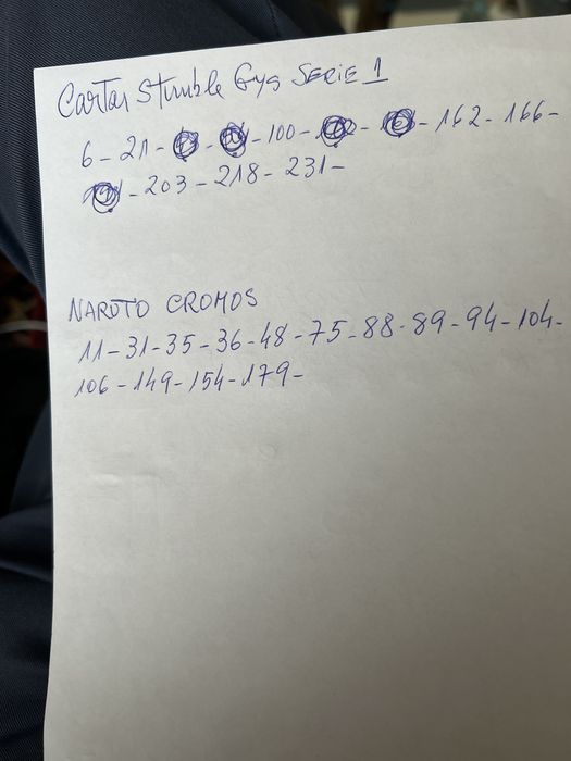 Cromos Naruto impecaveis