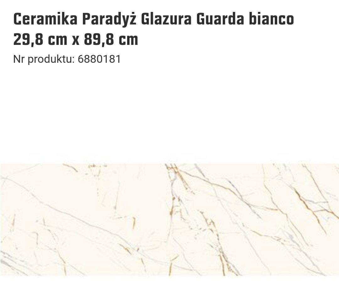 Płytki Paradyż Guarda Bianco 29,8x89,8
