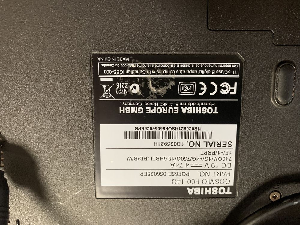 Toshiba QOSMIO F60-14Q