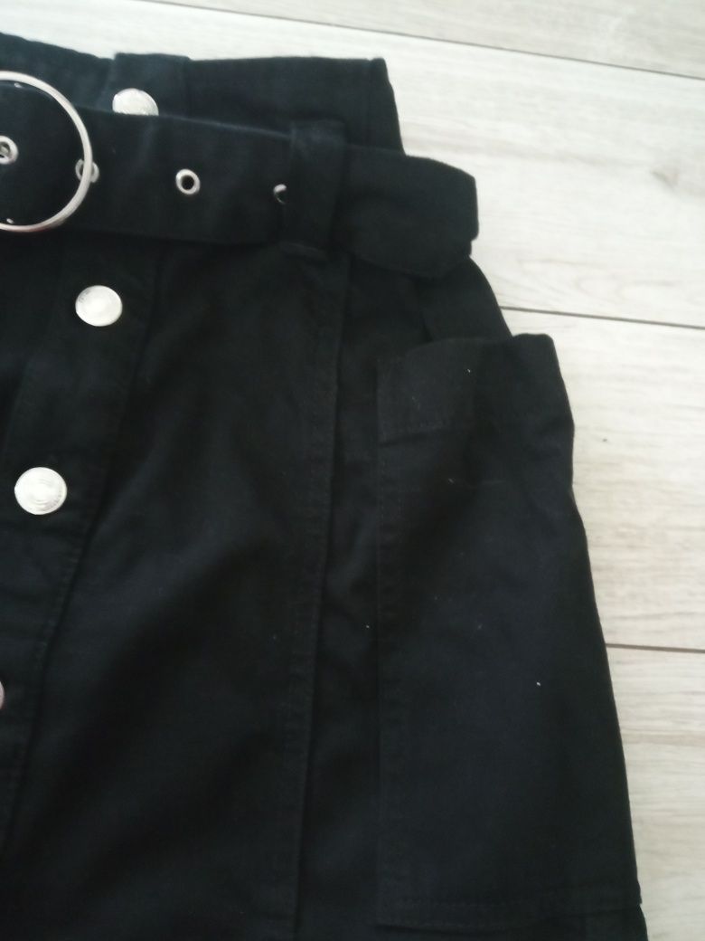 Spódnica czarna mini paperbag Bershka S