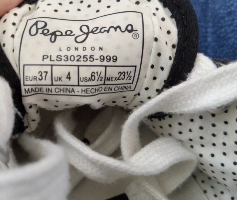 Trampki Pepe Jeans r. 37 (23,5) biało czarna kratka