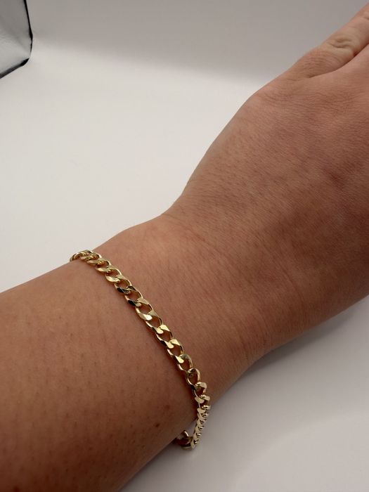 Złota bransoletka pancerka damska meska 585 18 cm