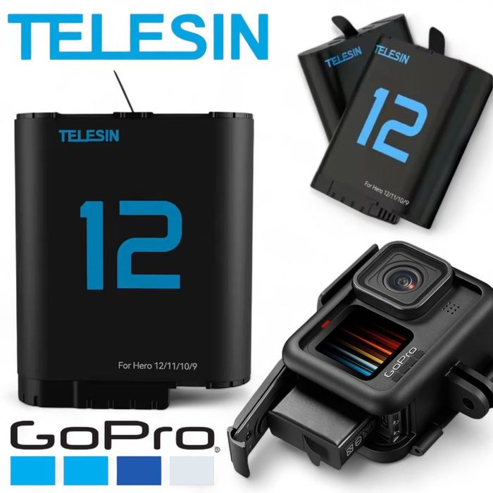 Аккумулятор Telesin для экшн-камер GoPro Hero 9/10/11/12 1720 мА·ч
