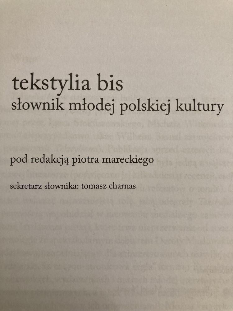 TEKSTYLIA BIS SŁOWNIK Młodej Polskiej Kultury