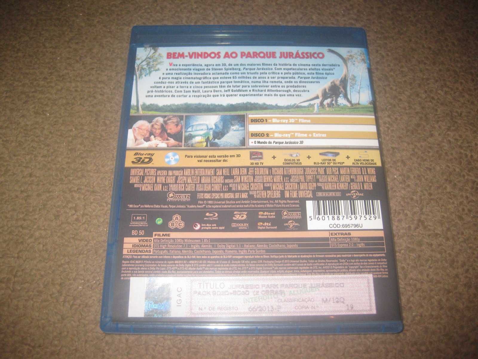 "Jurassic Park" numa Edição Especial com 1 Blu-Ray + 1 Blu-Ray 3D