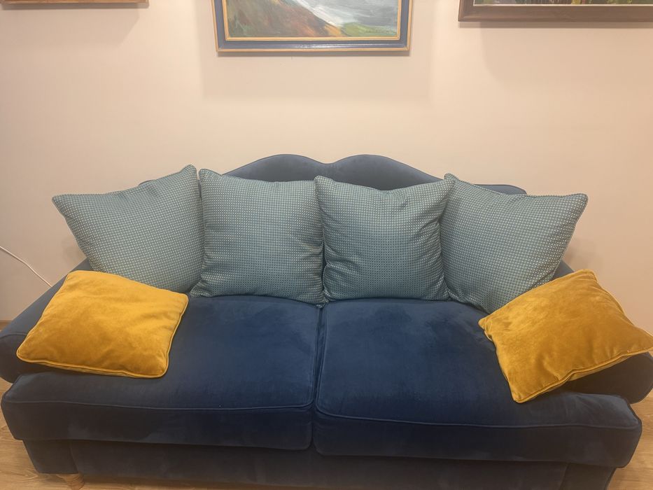Sofa niebieska 3 osobowa