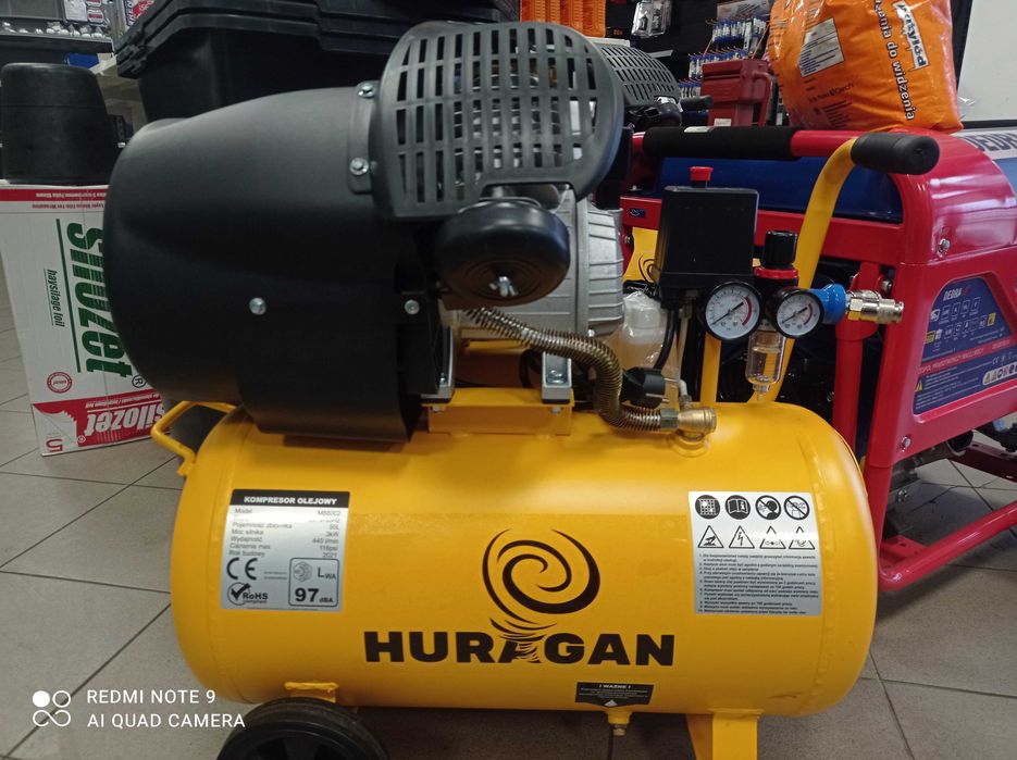 Kompresor olejowy HURAGAN 50L 2-tłokowy