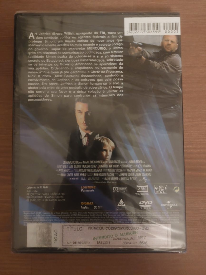 DVD NOVO e SELADO - " Nome de Código : Mercúrio " 1998